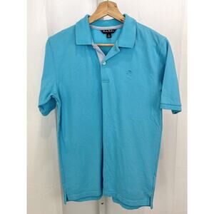BROOKS BROTHERS Fleece Boys Short Sleeve Polo Shirt Cotton Blue Size L